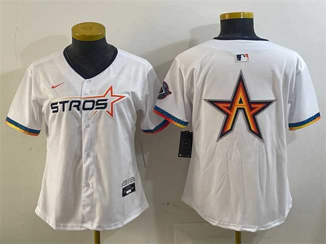 Womens Houston Astros Team Big Logo White 2025 City Connect Limited Stitched Jersey->mlb womens jerseys->MLB Jersey